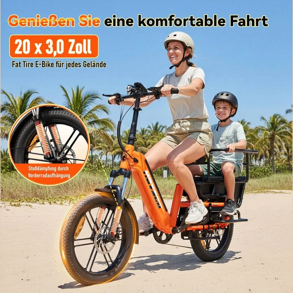 SISIGAD E-Cargo Bike K006, 250W Motor, 55 km Reichweite, 204 kg Zuladung 5