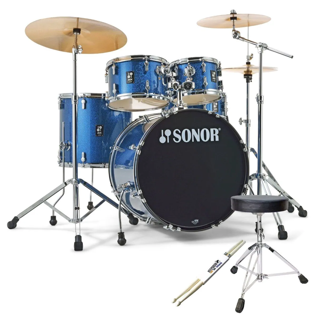 SONOR AQX Stage Set BOS, 9-lagige Pappel-Kessel, inklusive Hardware und Beckenset
