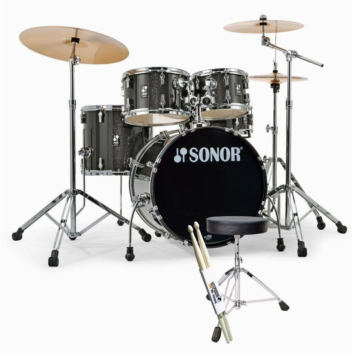 SONOR AQX Studio Set BMS, komplettes Schlagzeugset mit Zubehör
