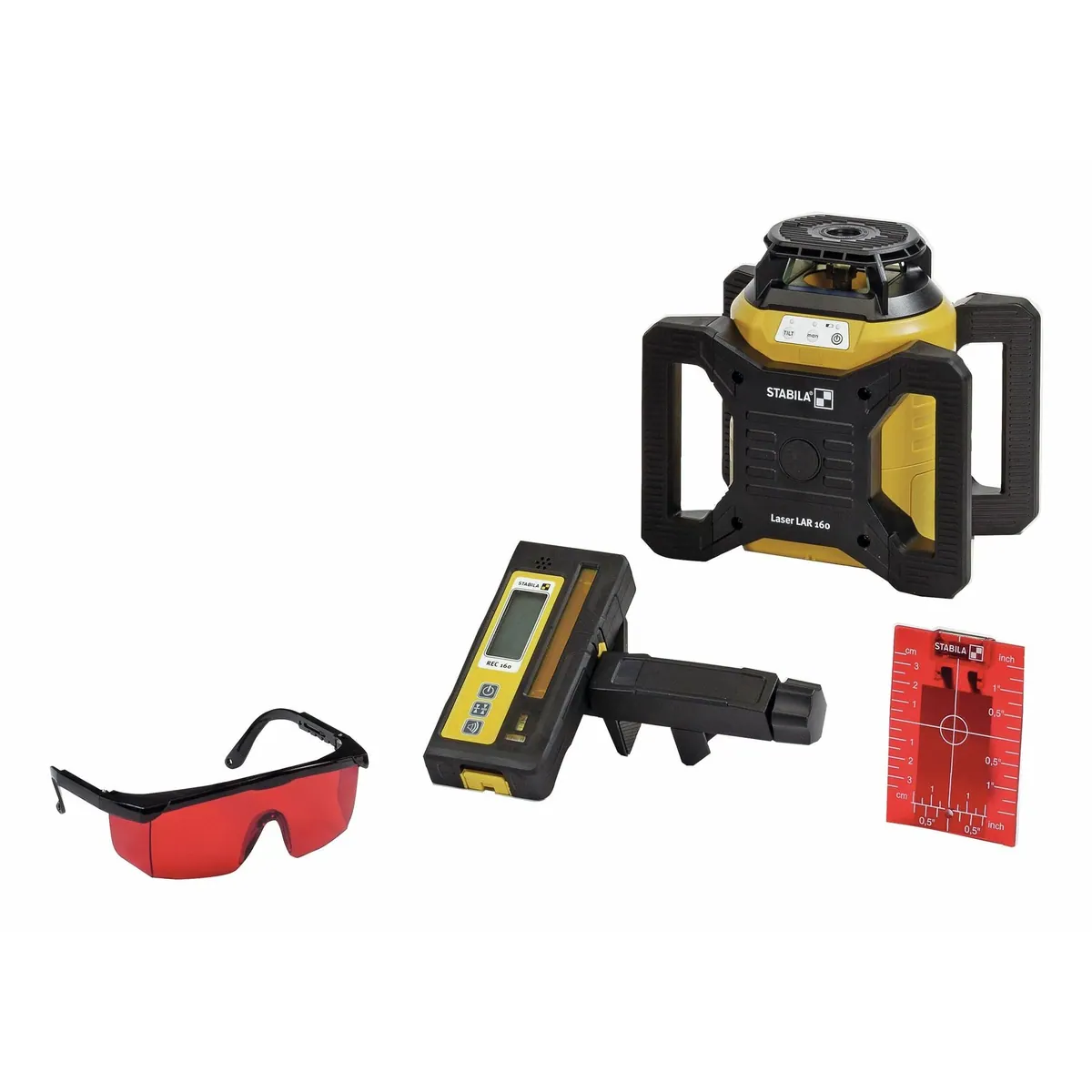 Stabila Rotationslaser LAR 160, hohe Nivelliergenauigkeit, vielseitige Funktionen, IP 65 Schutzklasse