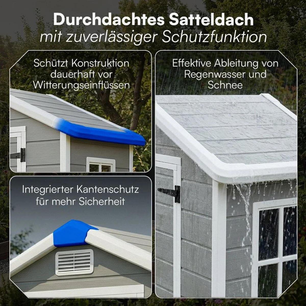 STEELSØN Novara Gerätehaus, wetterfest, großzügiger Stauraum, wartungsfreies Kunststoff 4