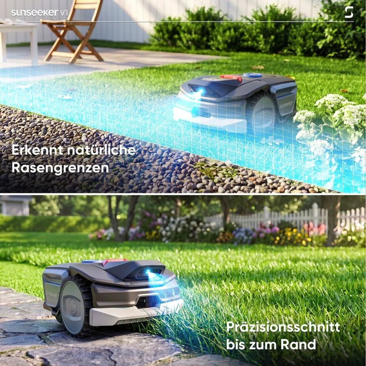 Sunseeker Rasenmähroboter V1, für Flächen bis 300 m², Vision AI, leise & smart 3