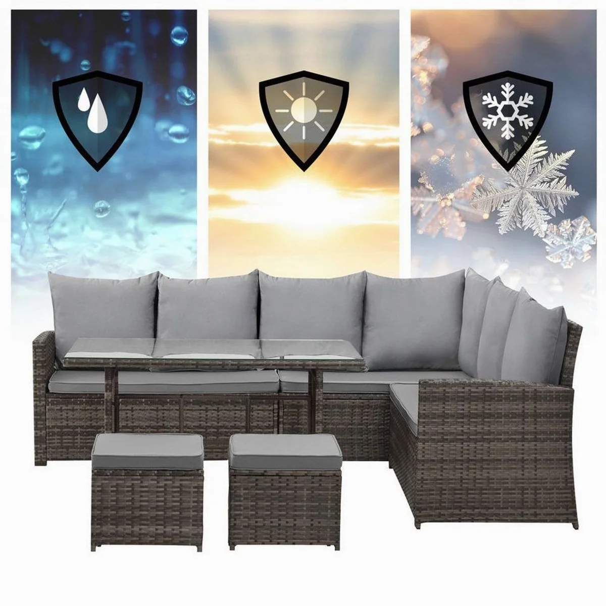 SVITA MONROE Garten-Lounge Set, stilvolles Design, hochwertige Materialien, vielseitig einsetzbar 4