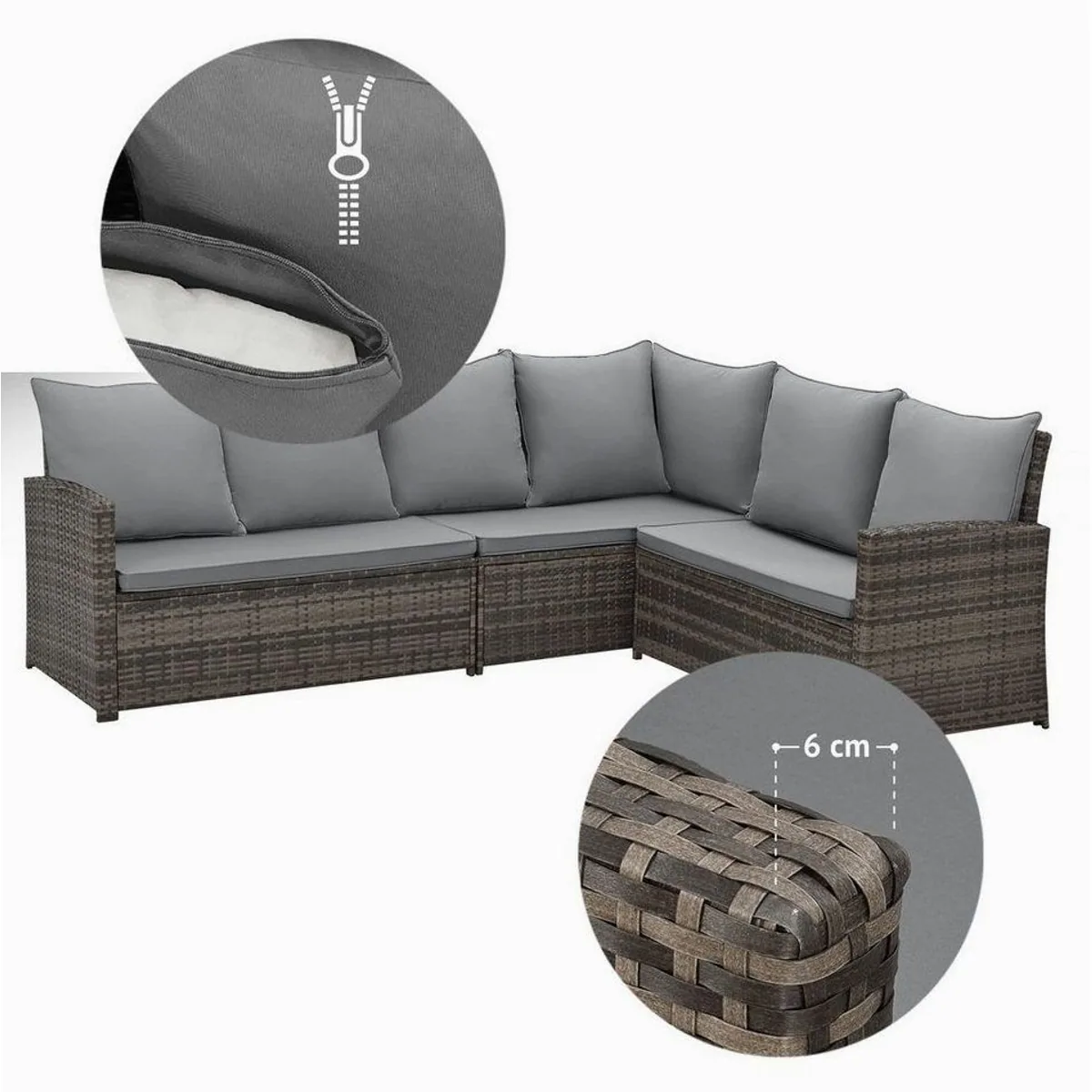 SVITA MONROE Garten-Lounge Set, stilvolles Design, hochwertige Materialien, vielseitig einsetzbar 5