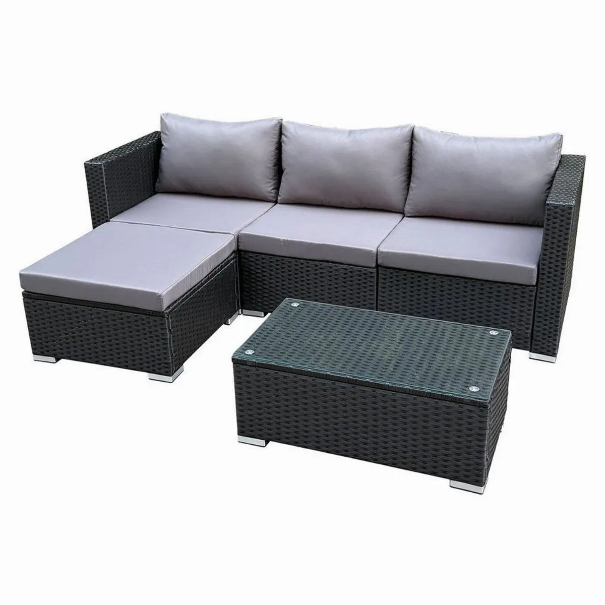 SVITA QUEENS Loungeset, elegantes Design, wetterfest, inkl. Tisch — 5-teiliges Gartenmöbelset