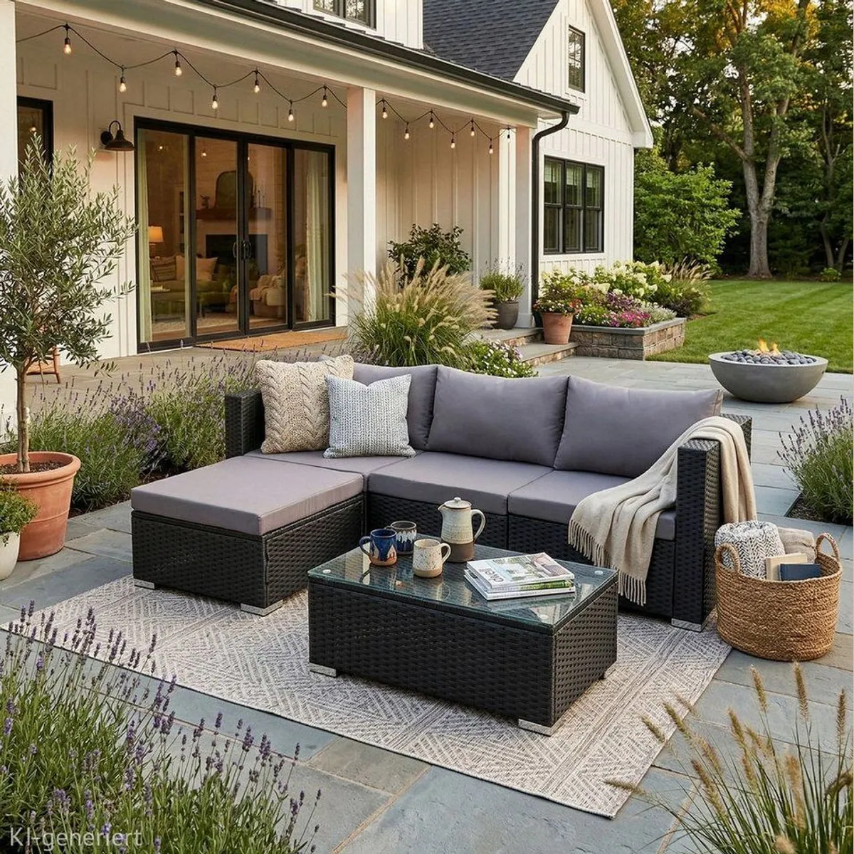 SVITA QUEENS Loungeset, elegantes Design, wetterfest, inkl. Tisch — 5-teiliges Gartenmöbelset 2