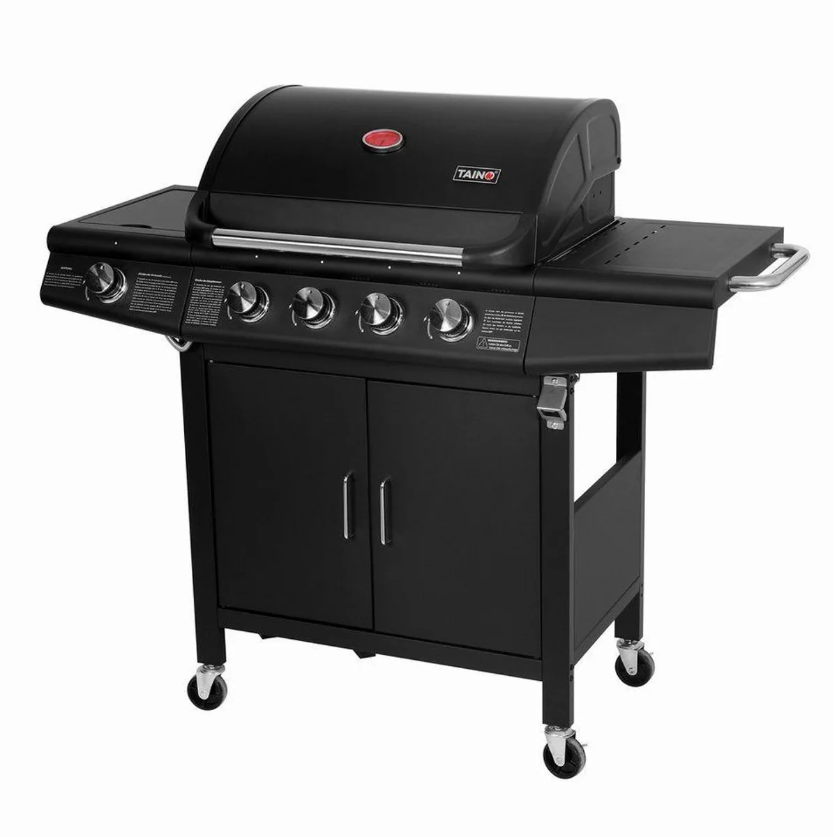 TAINO Gasgrill RED 4+1, Edelstahlbrenner, Piezozündung, Grillspieß-Auflage 5