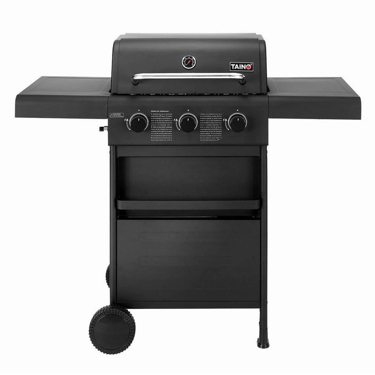 TAINO Gasgrill COMPACT 3+0, 3 Edelstahl-Brenner, klappbare Ablagen 2