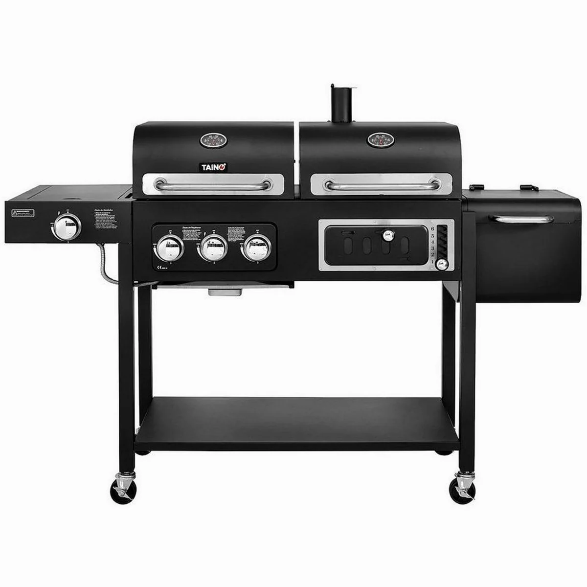 TAINO HERO DUO Holzkohlegrill, höhenverstellbarer Kohlerost, klappbarer Seitentisch