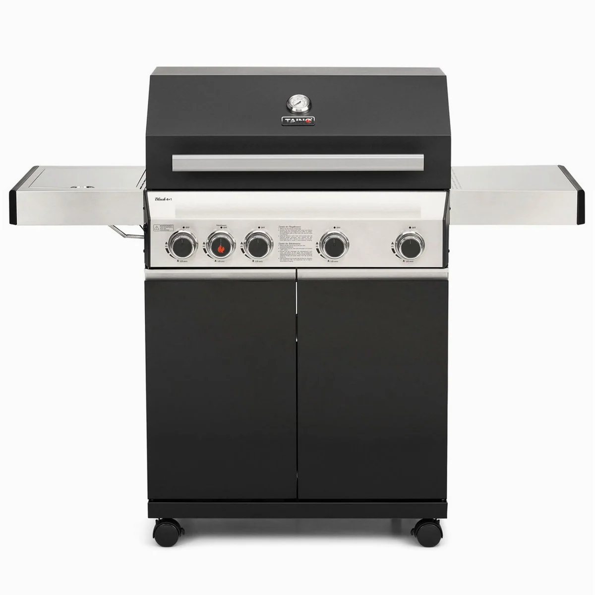 TAINO Gasgrill BLACK, 4 leistungsstarke Brenner, doppelwandiger Deckel, Piezo-Zündung 2