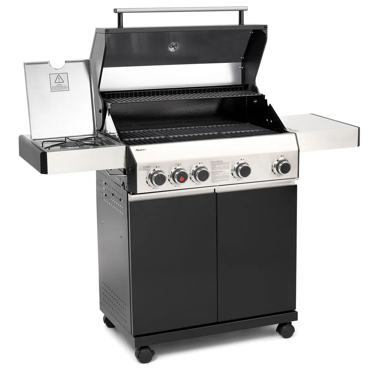TAINO Gasgrill BLACK, 4 leistungsstarke Brenner, doppelwandiger Deckel, Piezo-Zündung 3
