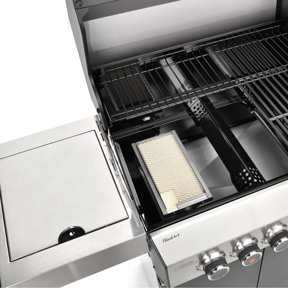 TAINO Gasgrill BLACK, 4 leistungsstarke Brenner, doppelwandiger Deckel, Piezo-Zündung 4