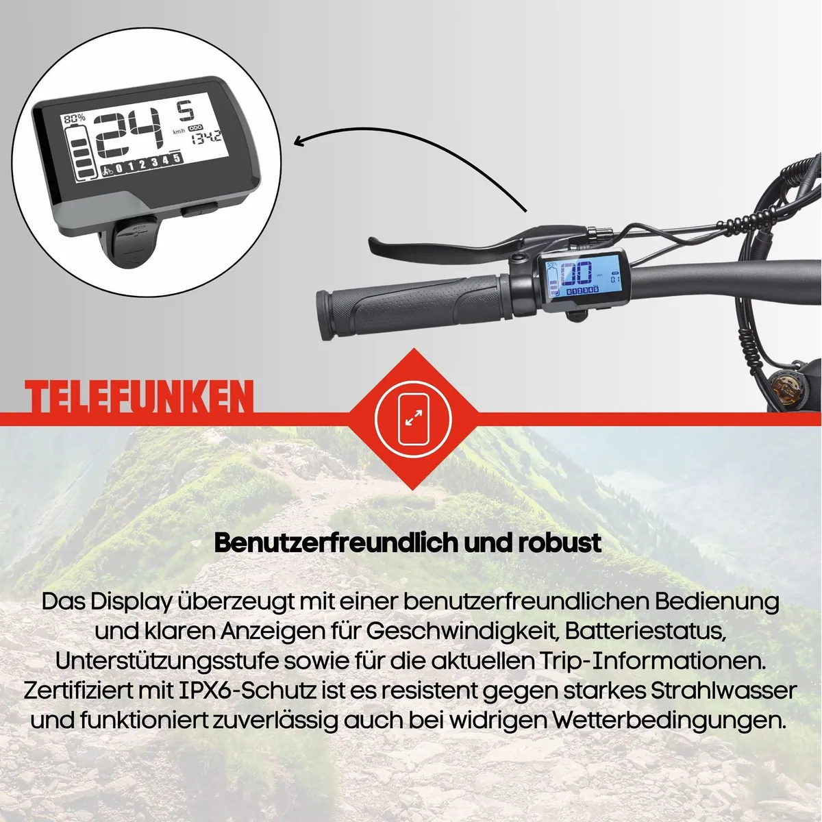 Telefunken MT922 E-Bike, kraftvoller Heckmotor, 29 Zoll Reifen, Shimano 7-Gang Schaltung 4