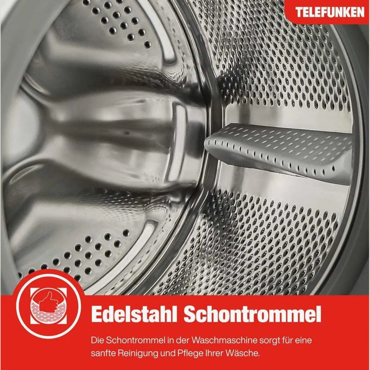 Telefunken W714AS1W Waschmaschine, 7 kg Fassungsvermögen, 1400 U/min, Inverter Motor 4