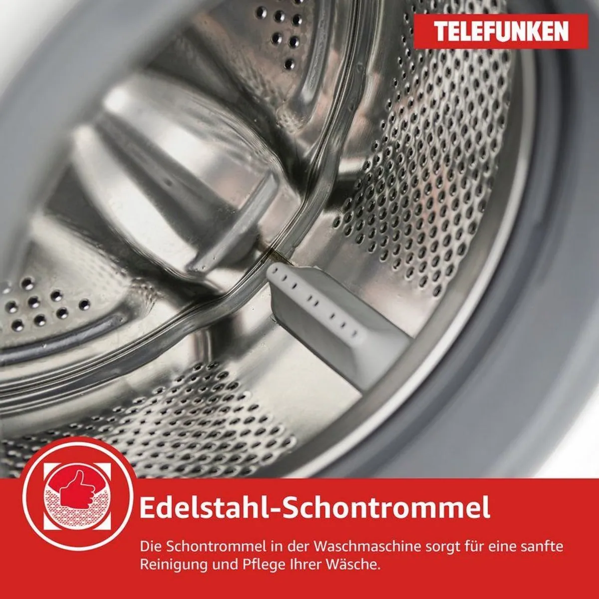 Telefunken W714A1W Waschmaschine, 7 kg, 1400 U/min, Inverter Motor, Schontrommel 4