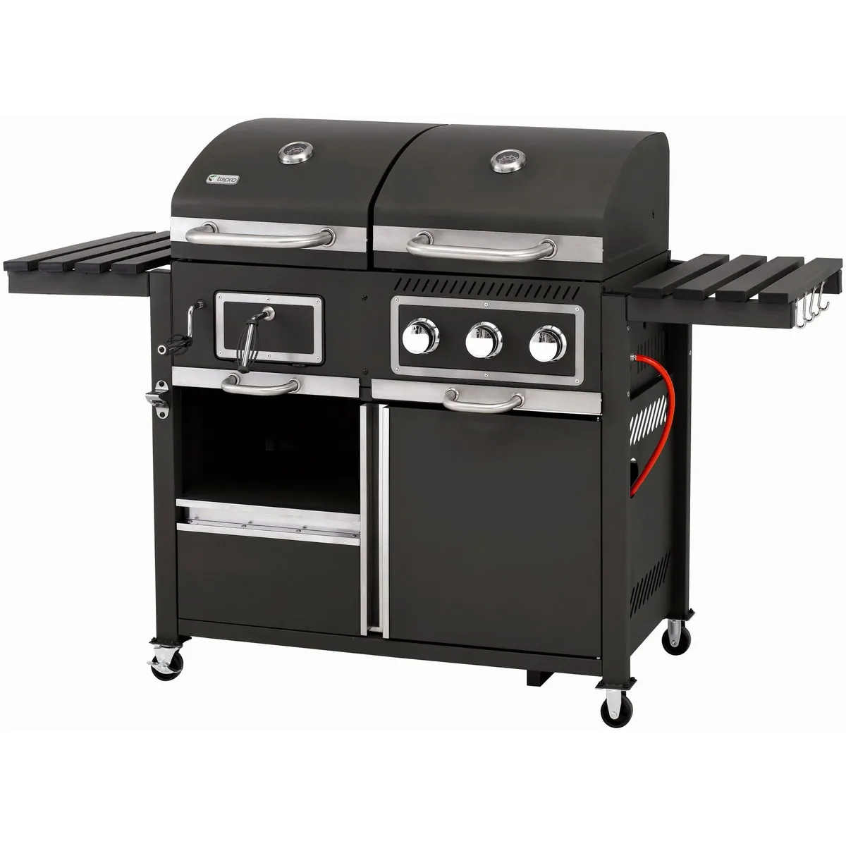 Tepro Toronto Gasgrill-Kohle-Kombination, 3 Edelstahl-Brenner, herausnehmbare Grillroste 2