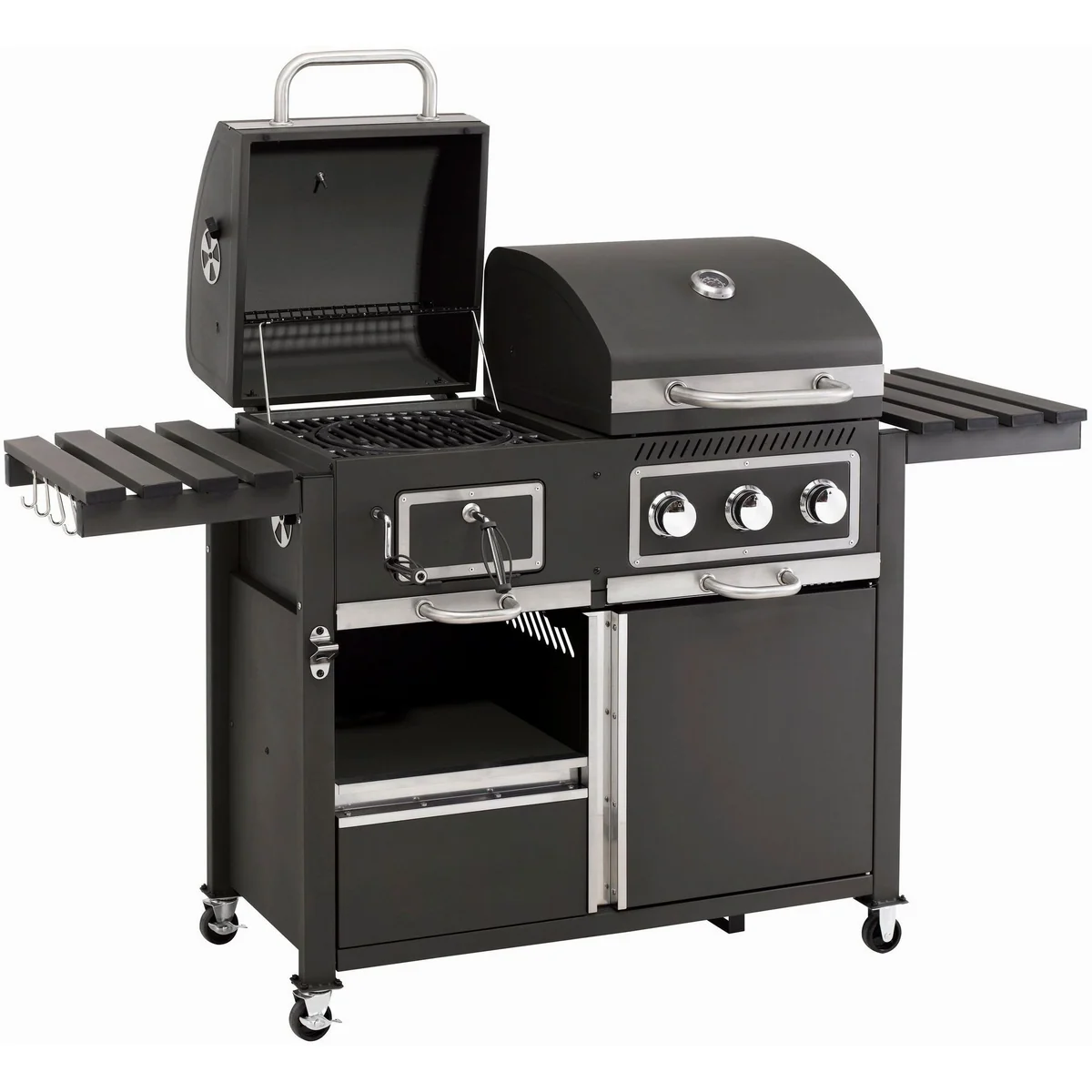 Tepro Toronto Gasgrill-Kohle-Kombination, 3 Edelstahl-Brenner, herausnehmbare Grillroste 3