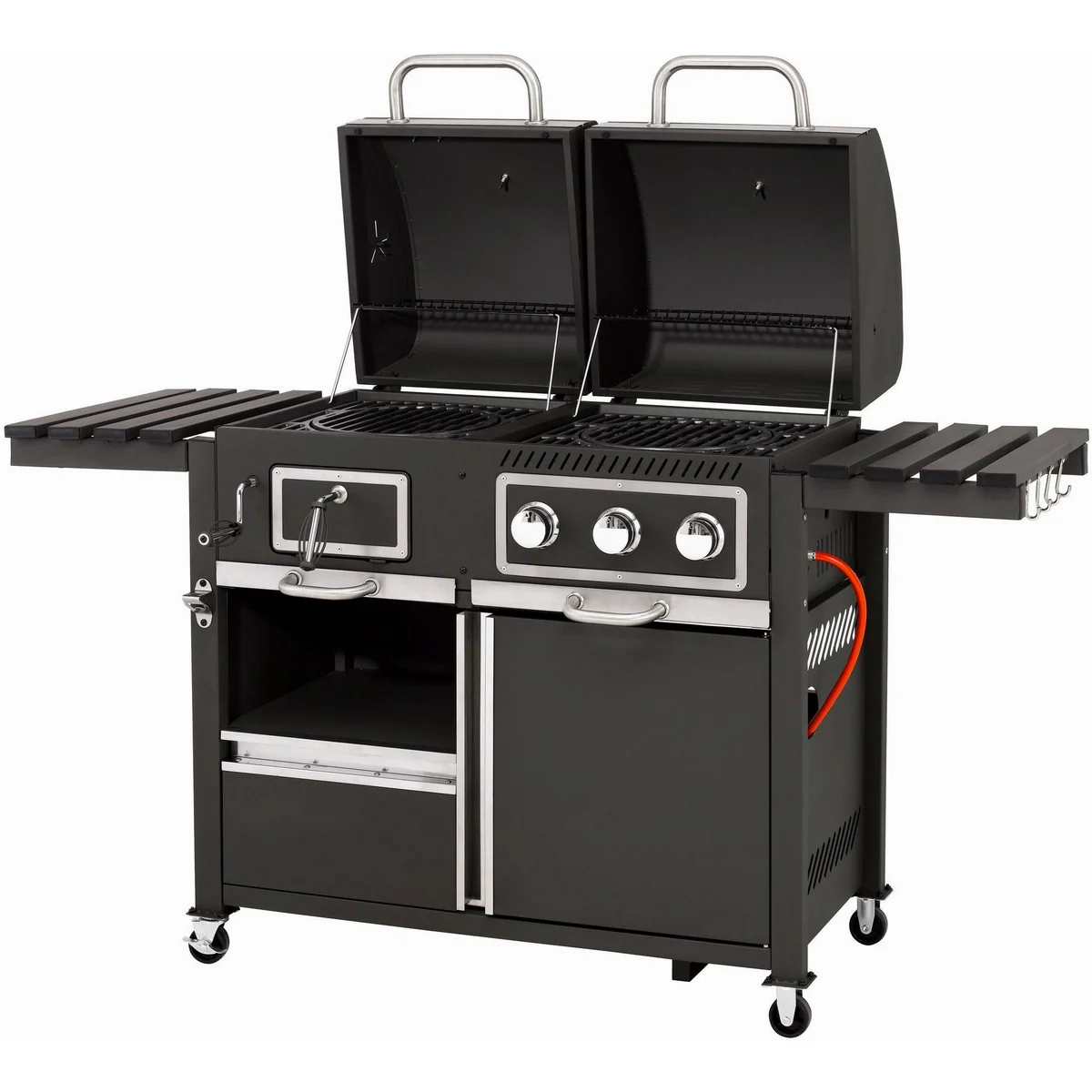 Tepro Toronto Gasgrill-Kohle-Kombination, 3 Edelstahl-Brenner, herausnehmbare Grillroste 4