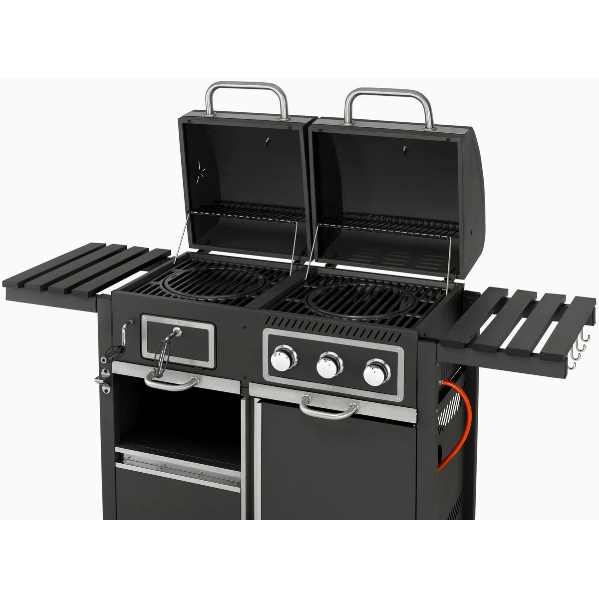 Tepro Toronto Gasgrill-Kohle-Kombination, 3 Edelstahl-Brenner, herausnehmbare Grillroste 5