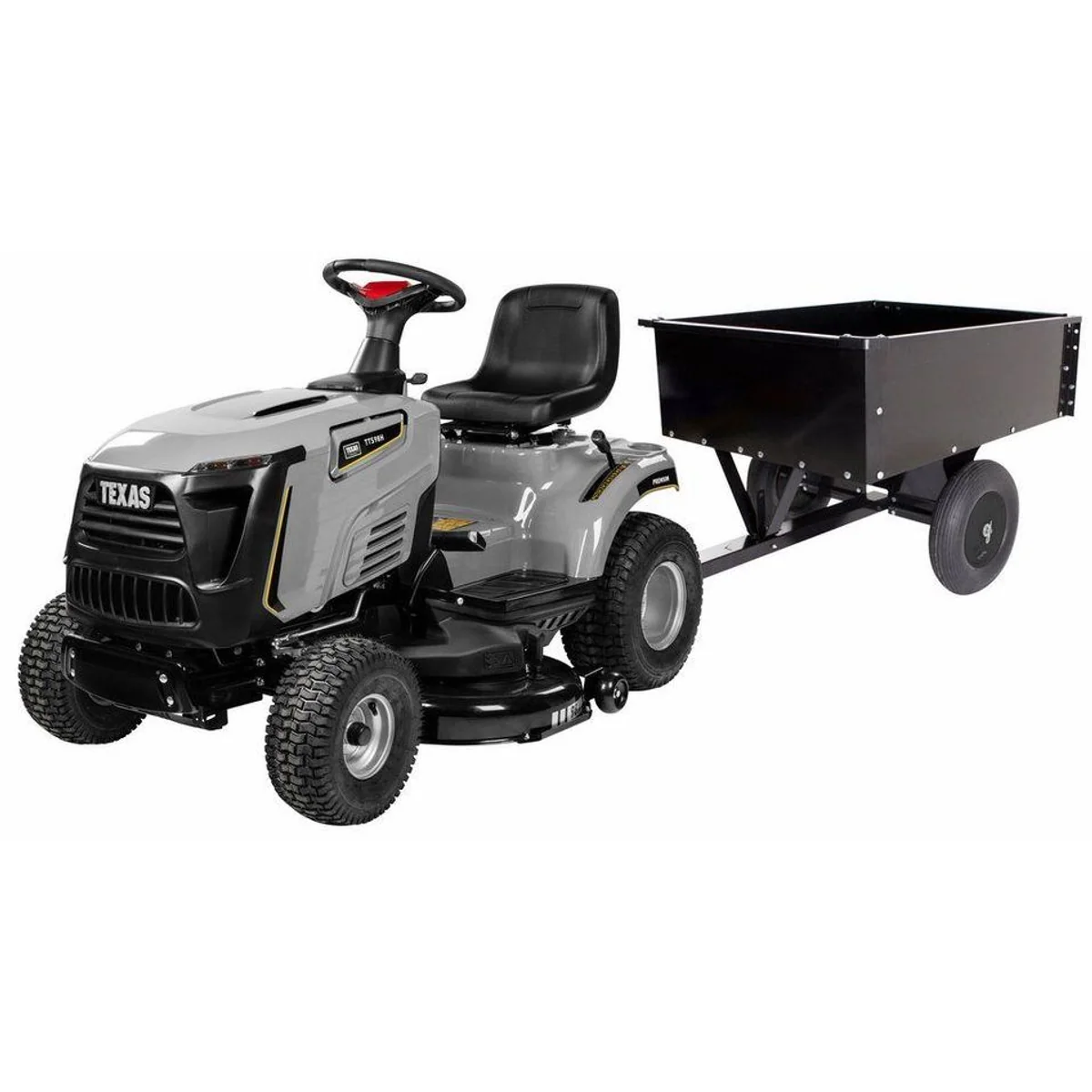 Texas Premium TTS98H Rasentraktor SET, 98 cm Schnittbreite, inkl. Anhänger