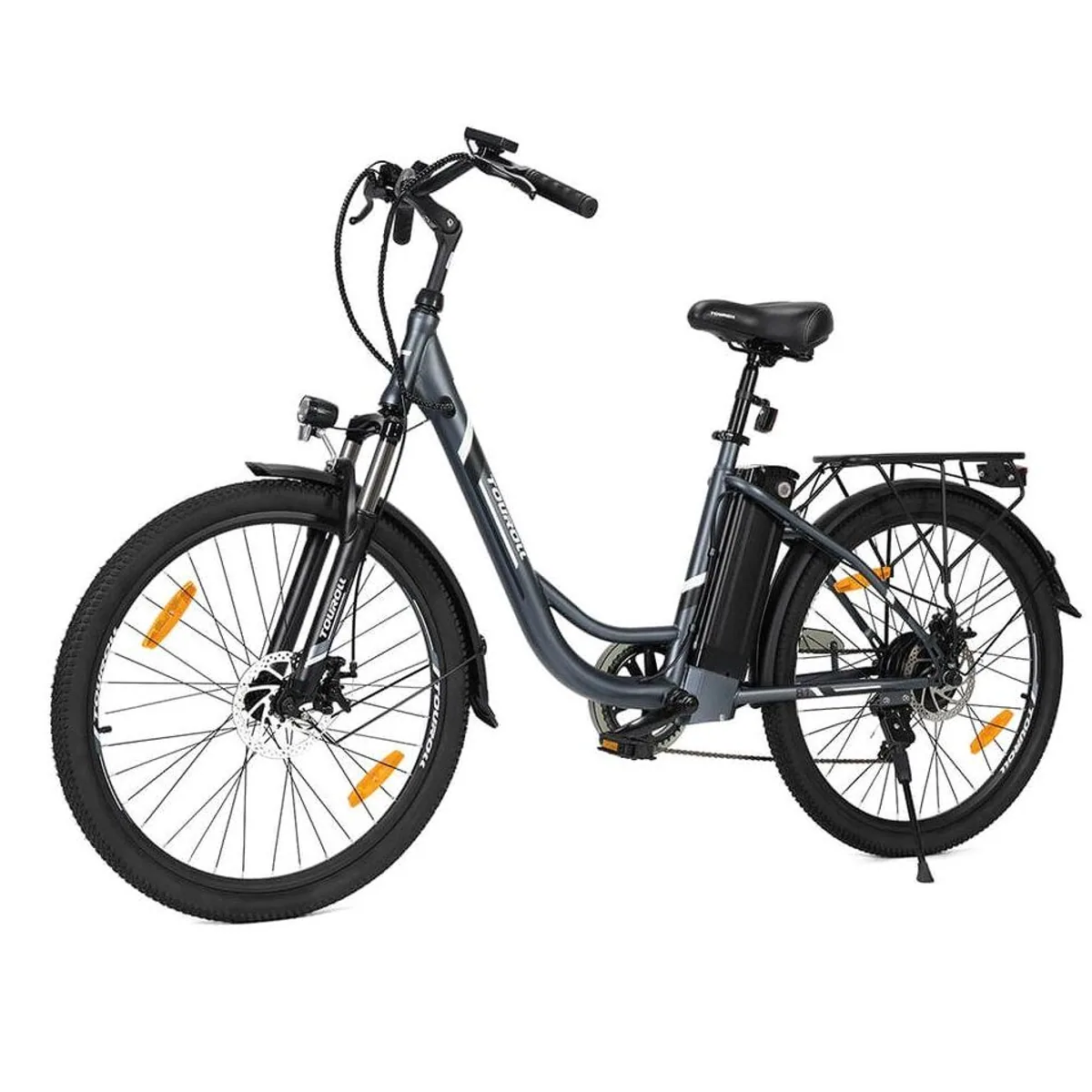 Touroll B1 E-Bike, 250 W Motor, 90 km Reichweite, 7-Gang Shimano Schaltung