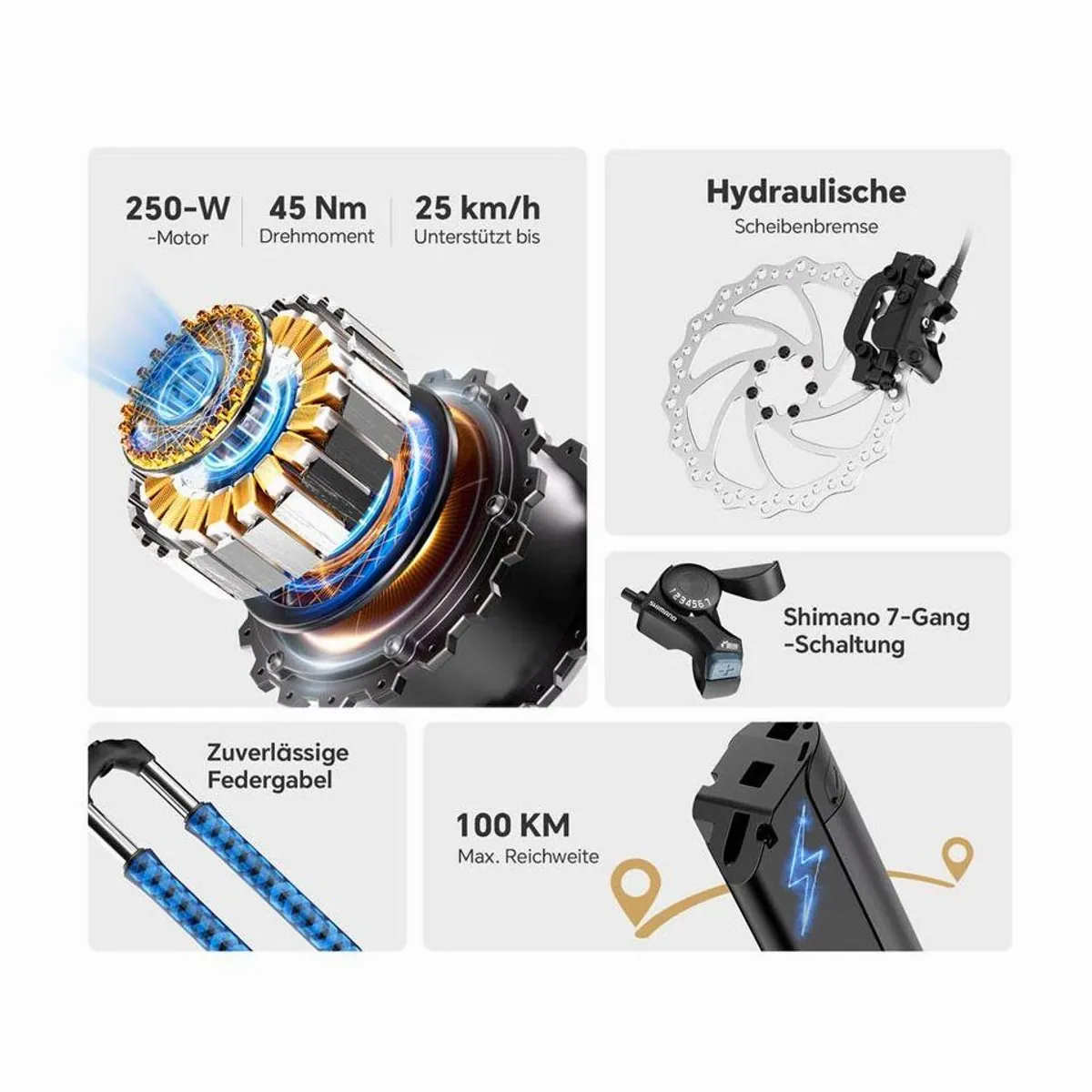 Touroll J2 ST Pro E-Bike, kraftvoller Heckmotor, 561,6 Wh Akku, hydraulische Scheibenbremsen 3