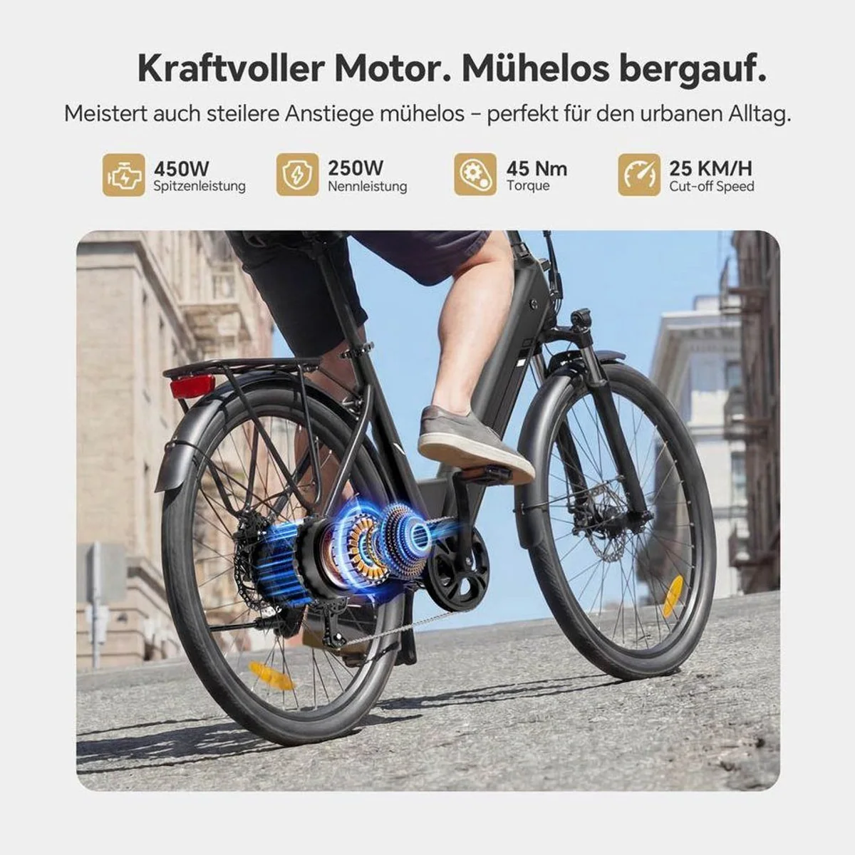 Touroll J2 ST Pro E-Bike, kraftvoller Heckmotor, 561,6 Wh Akku, hydraulische Scheibenbremsen 4
