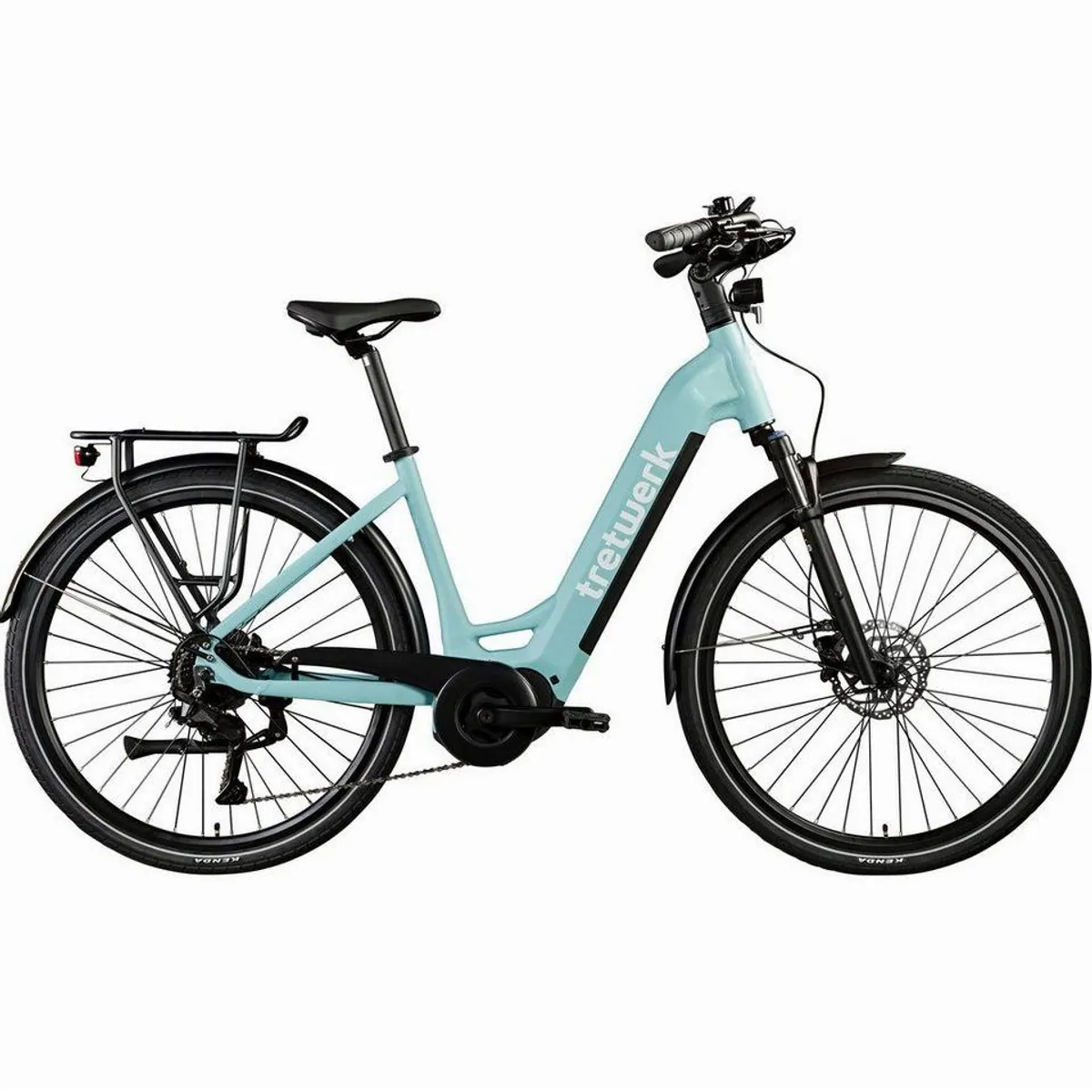 Tretwerk Amber E-Bike Cityrad, 9-Gang Shimano Cues, Mittelmotor, 733 Wh
