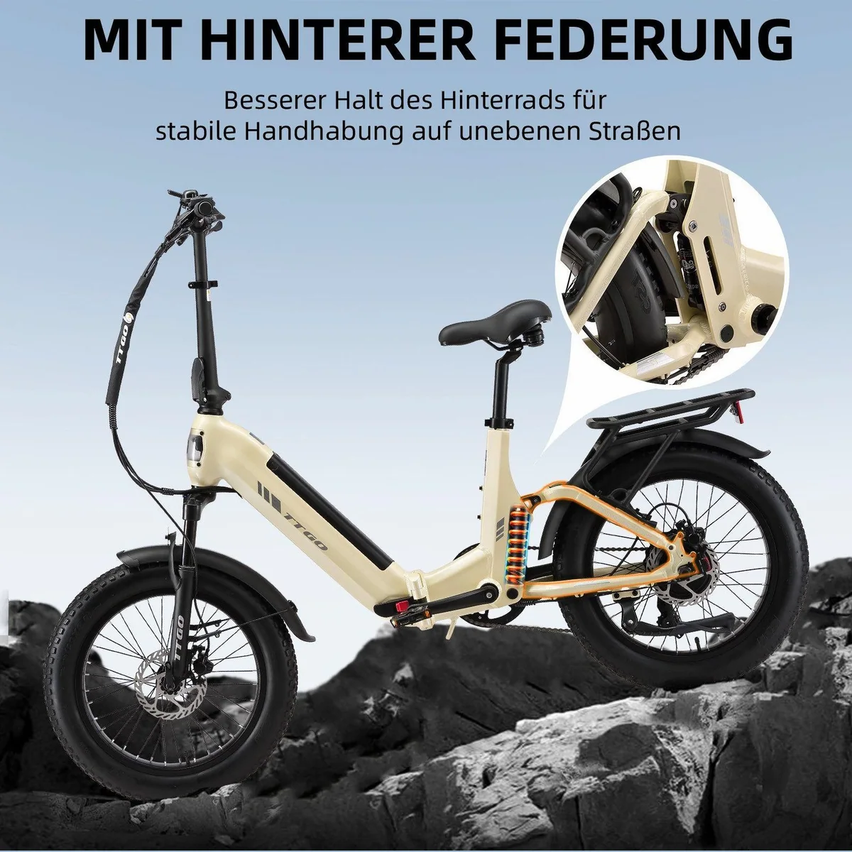 TTGO F7 E-Bike Klapprad, 20 Zoll, 70Nm Drehmoment, 120km Reichweite 2