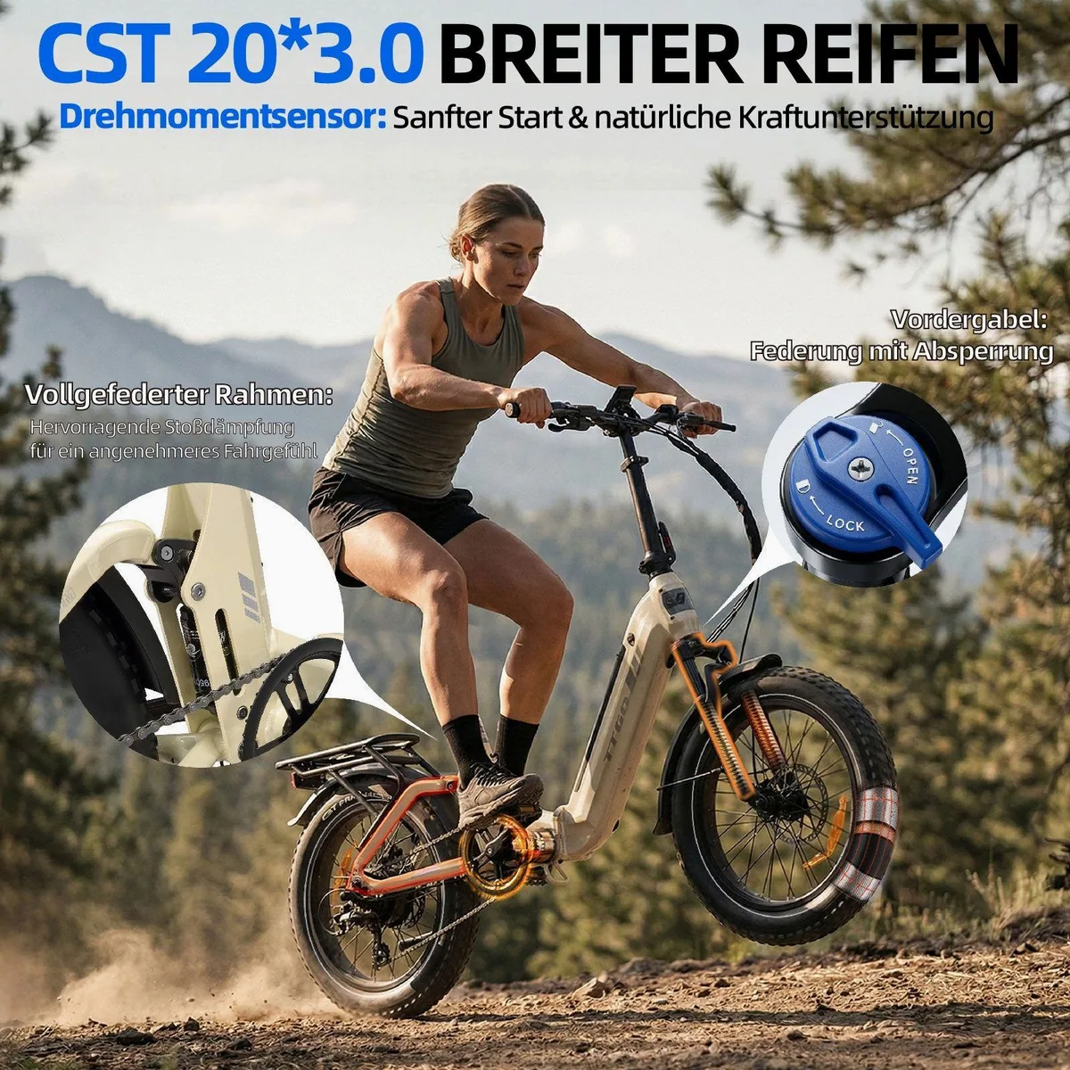 TTGO F7 E-Bike Klapprad, 20 Zoll, 70Nm Drehmoment, 120km Reichweite 3