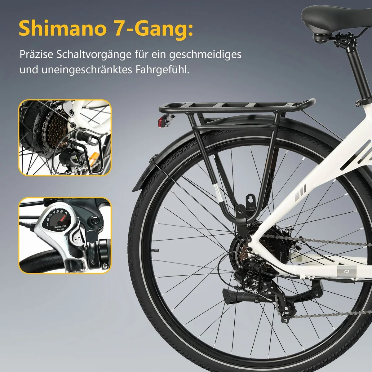 TTGO C3 2.0 E-Bike Cityrad, 55Nm Drehmoment, 650Wh Akku, 150km Reichweite 5