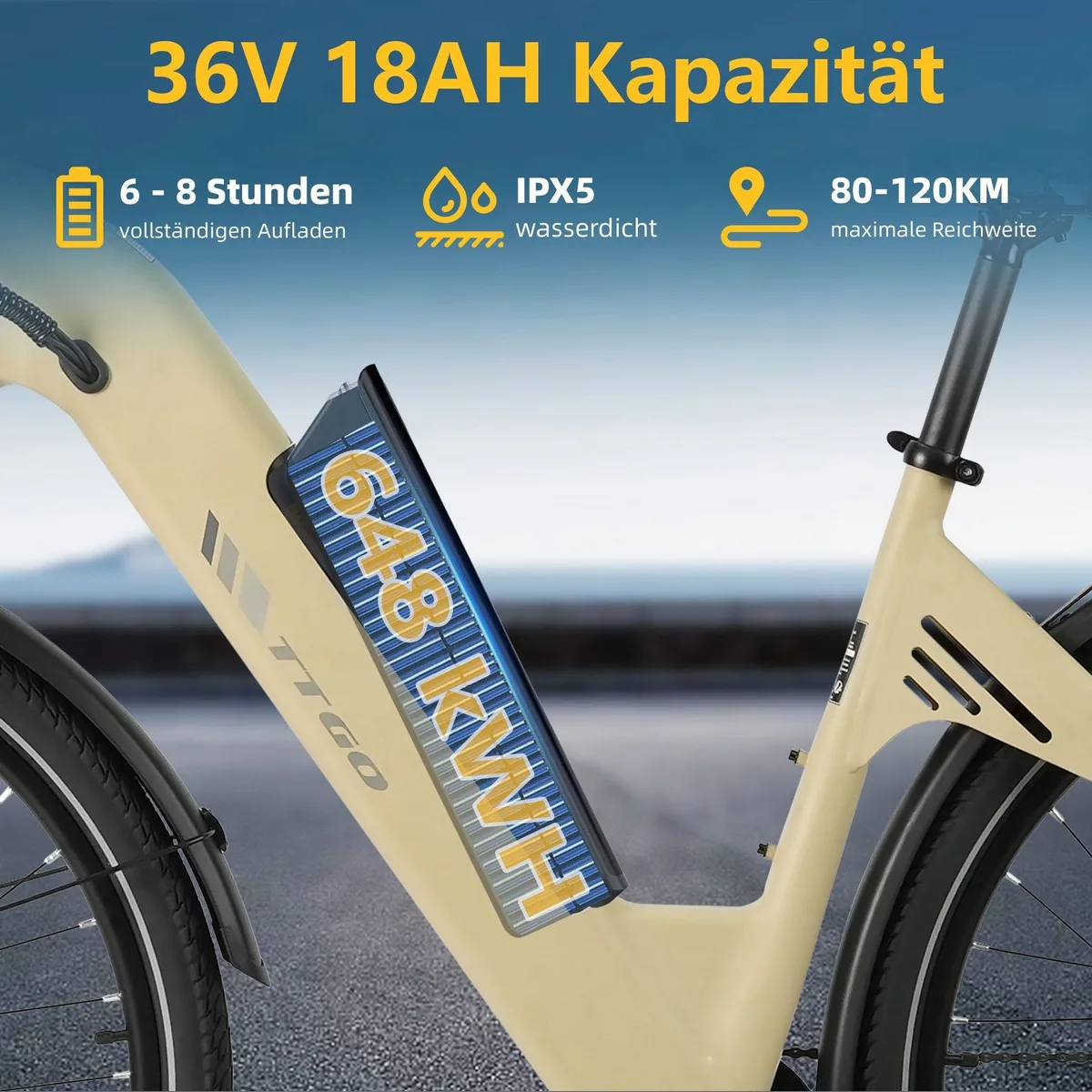 TTGO C3 SE E-Bike Cityrad, 28 Zoll, 120 km Reichweite, Aluminiumrahmen 4