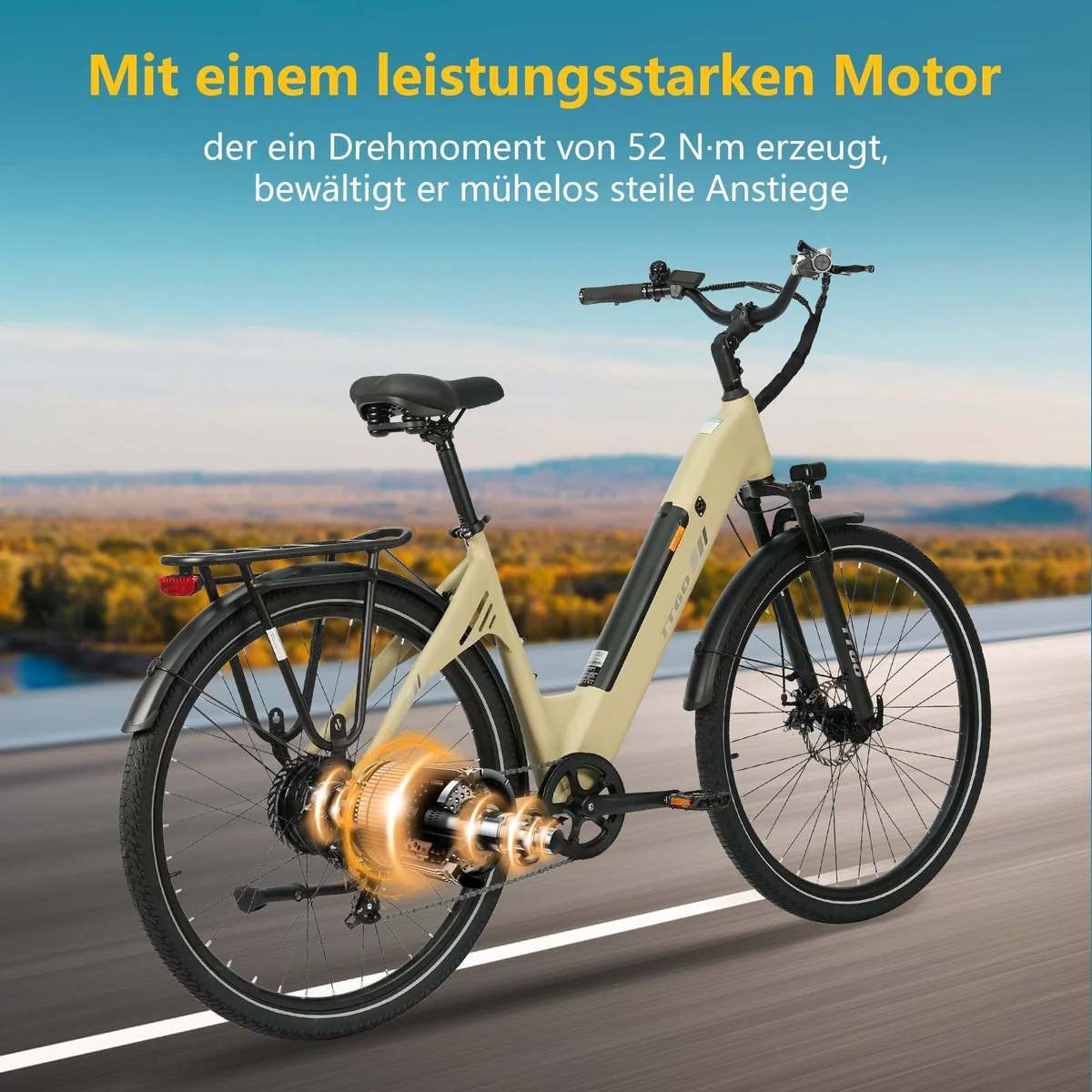 TTGO C3 SE E-Bike Cityrad, 28 Zoll, 120 km Reichweite, Aluminiumrahmen 5