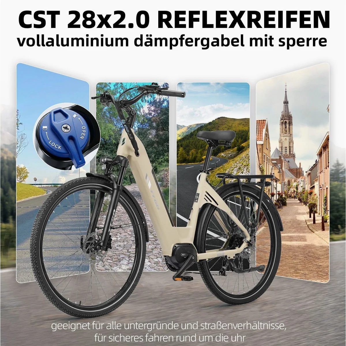 TTGO E-Bike C7 SE, 75Nm Mittelmotor, 650Wh Akku, 9-Gang Shimano Schaltung 4