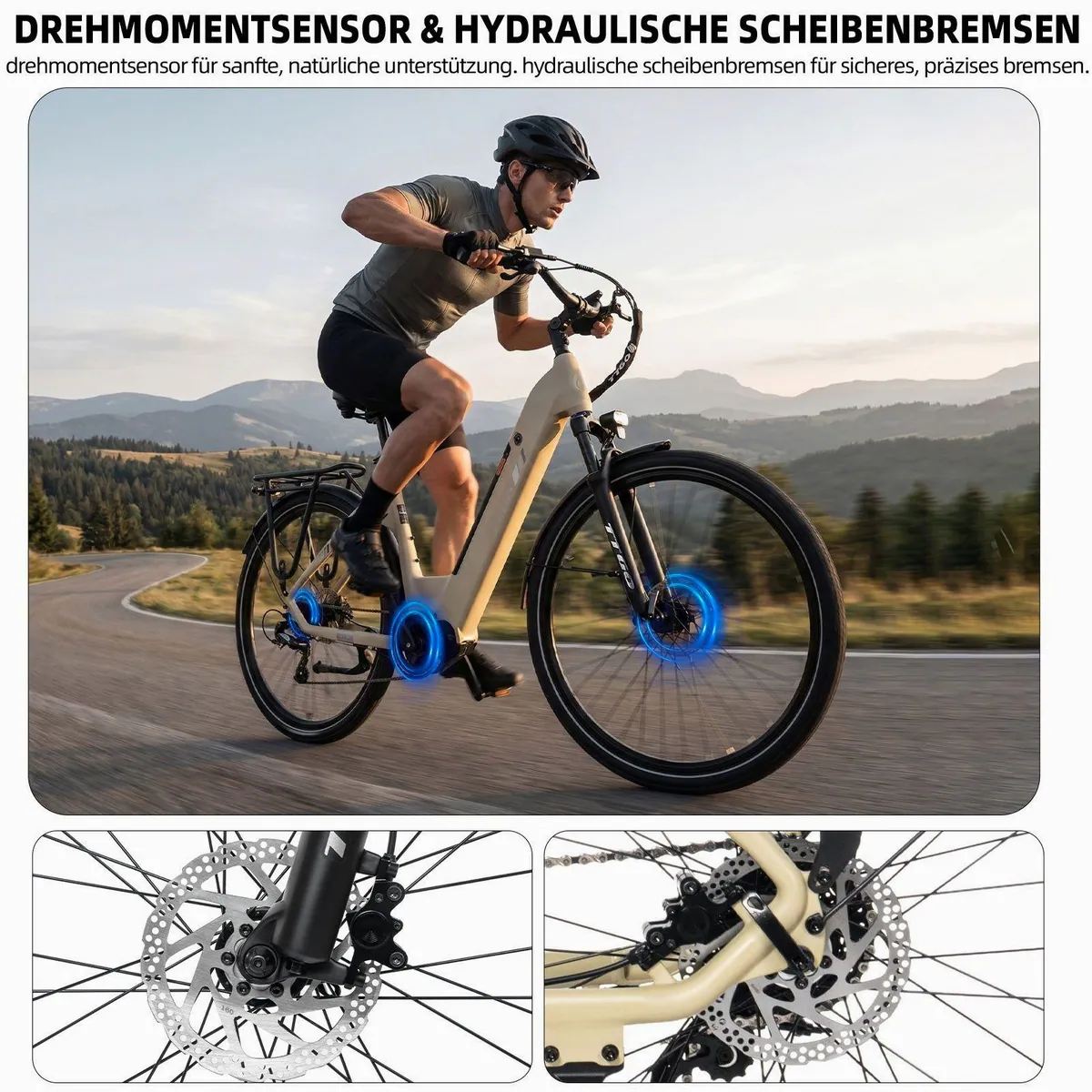 TTGO E-Bike C7 SE, 75Nm Mittelmotor, 650Wh Akku, 9-Gang Shimano Schaltung 5