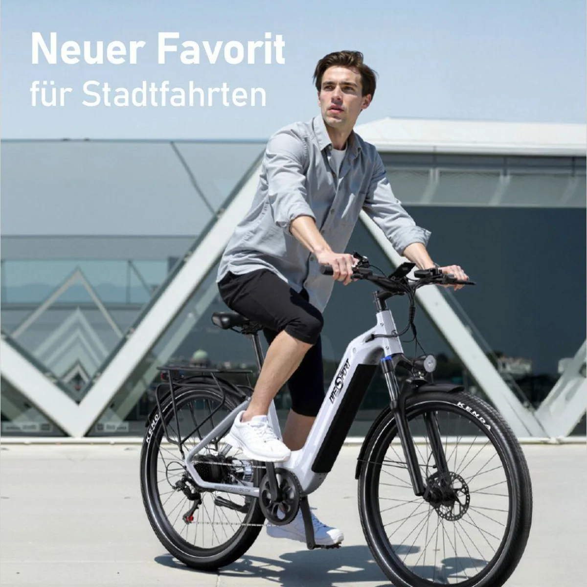 Vankel E-Bike Cityrad, 655Wh Akku, 250W Heckmotor, Shimano 7-Gang 3