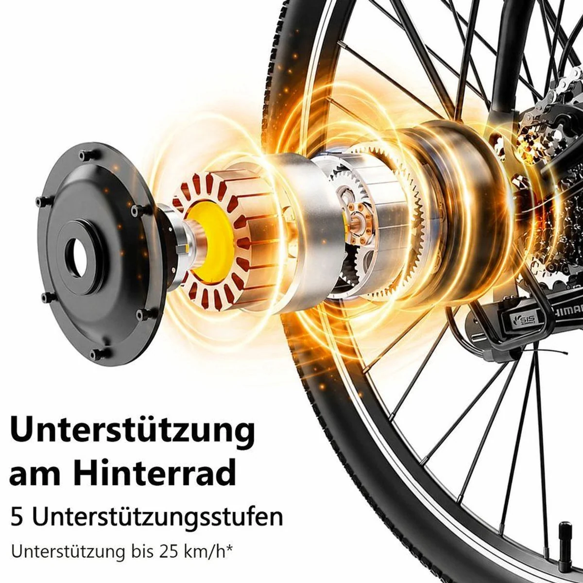 Vankel E-Bike Mountainbike 26 Zoll, 720 Wh Akku, 25 km/h Unterstützung, App-Anbindung 2
