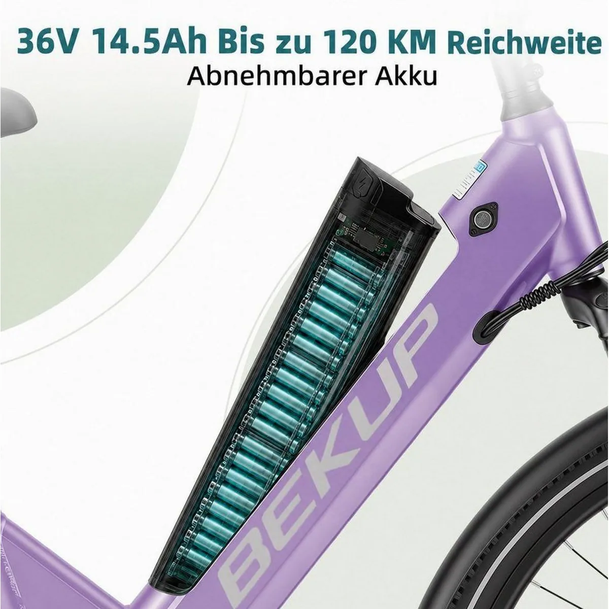 Vankel BEKUP V1 City-E-Bike, 522 Wh Akku, 120 km Reichweite — Komfort, Leistung, Vielseitigkeit 5