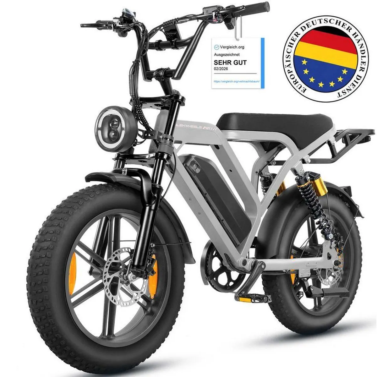 Vankel E-Bike E7-2.0, kraftvoller Heckmotor, 720 Wh Akku, 108 km Reichweite