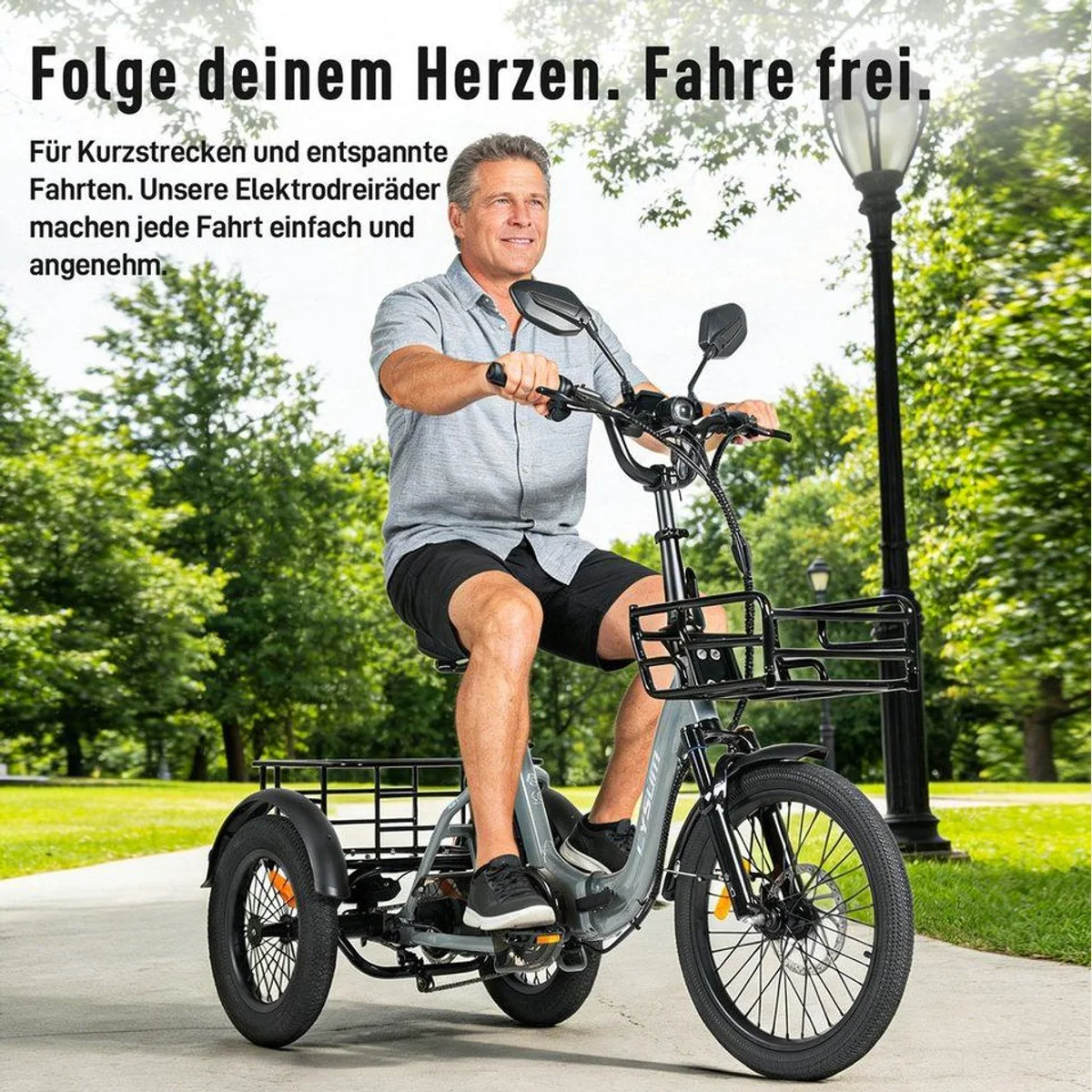 Vankel AG1 E-Dreirad, faltbares Aluminium, 120 km Reichweite, 250W Motor 3