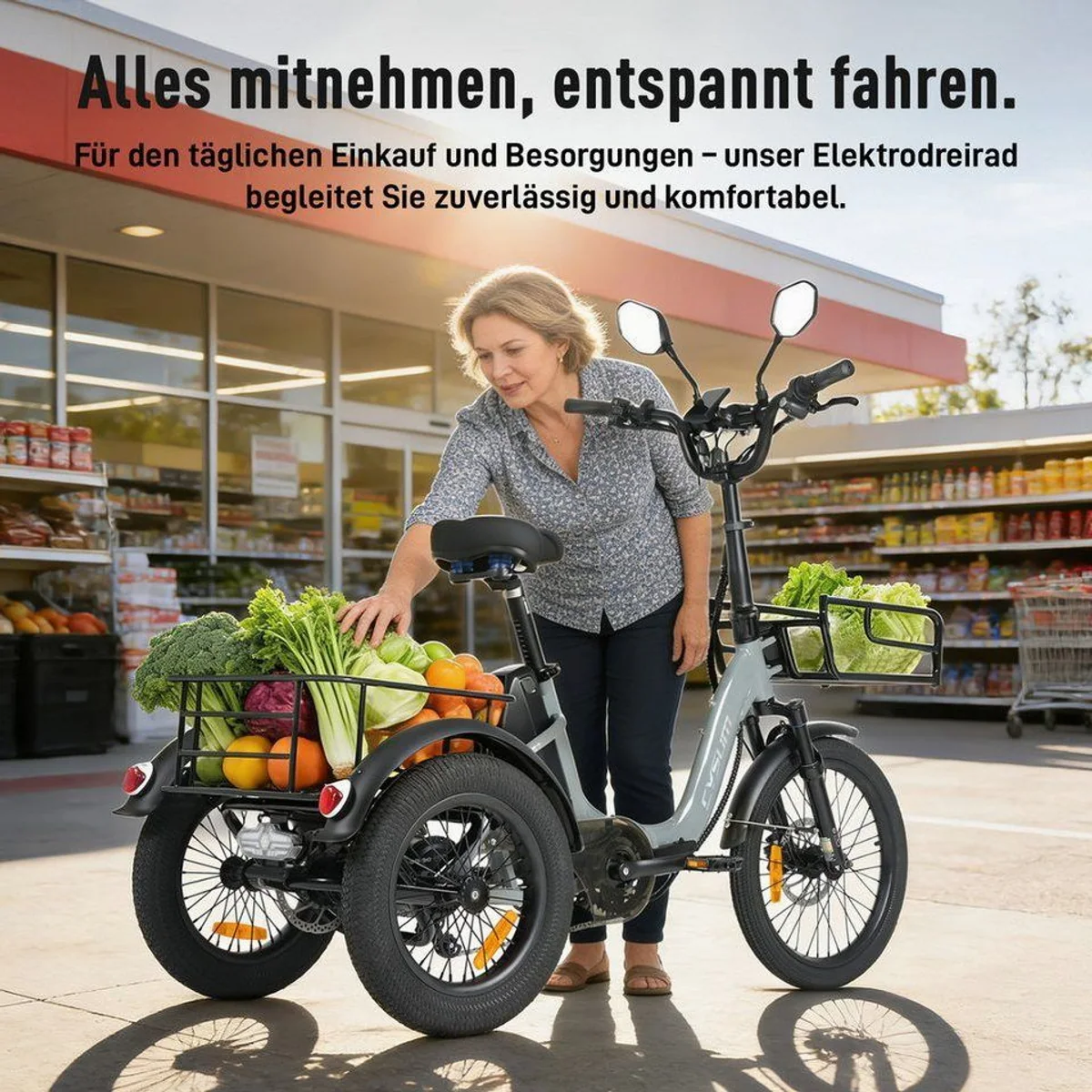 Vankel AG1 E-Dreirad, faltbares Aluminium, 120 km Reichweite, 250W Motor 5