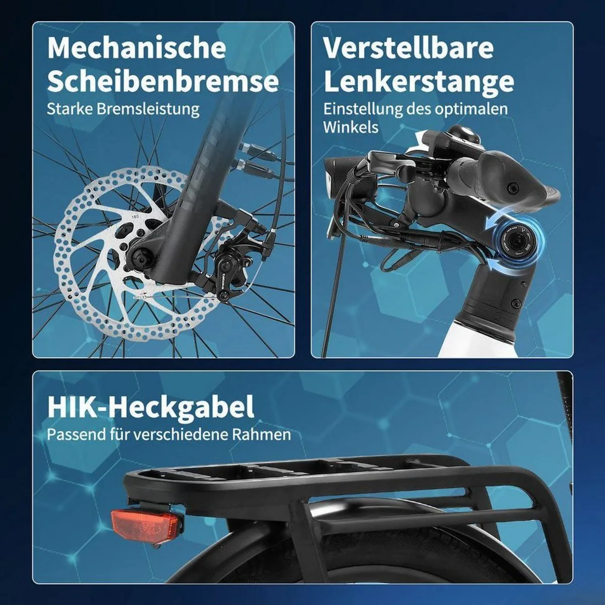 VECOCRAFT E-Bike Trekkingrad, 28'' Pedelec mit 48V Akku, 100 km Reichweite 4