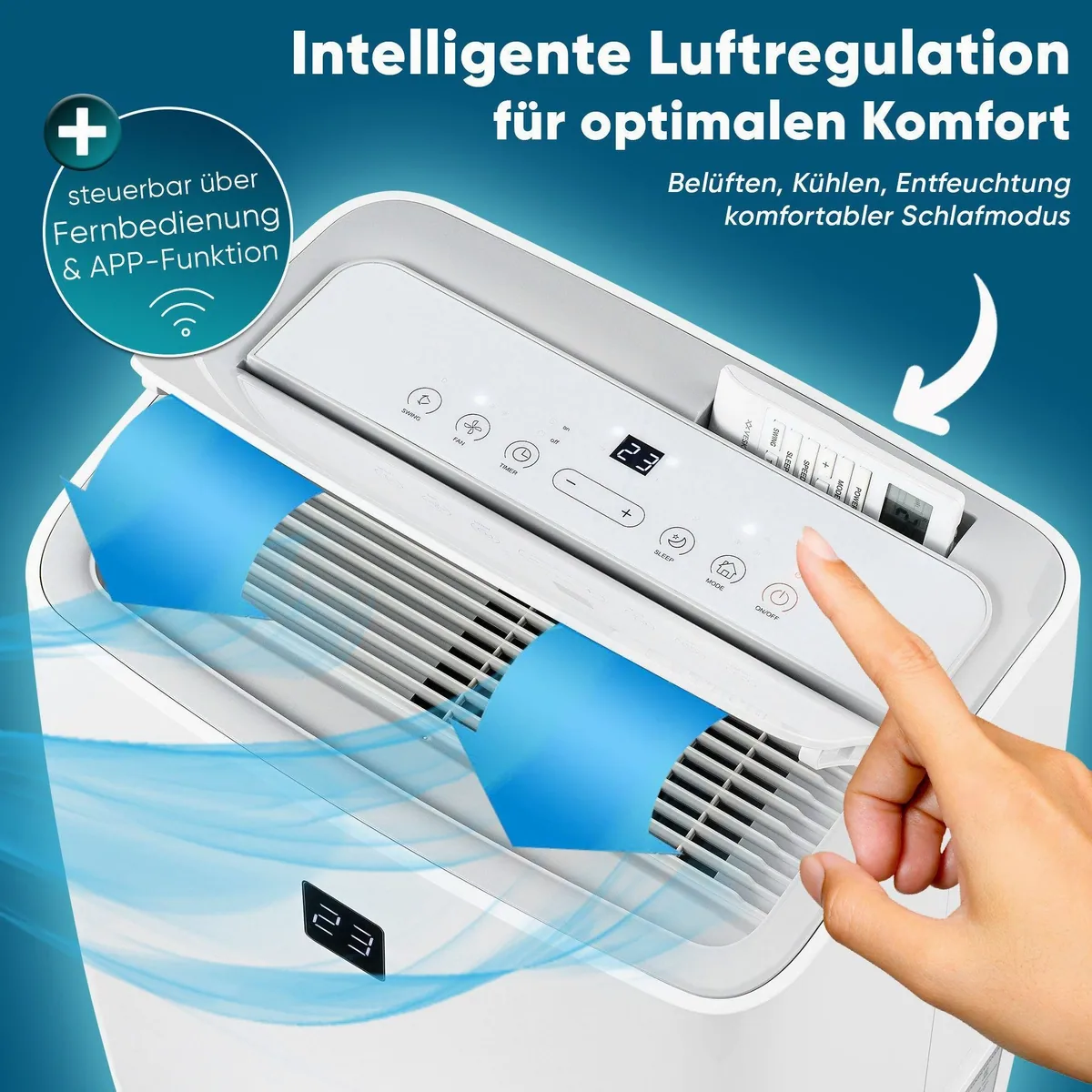 VESKA FDP35-3033ZPWR5 mobile Klimaanlage, 12000 BTU, 4-in-1 Multifunktionalität 4
