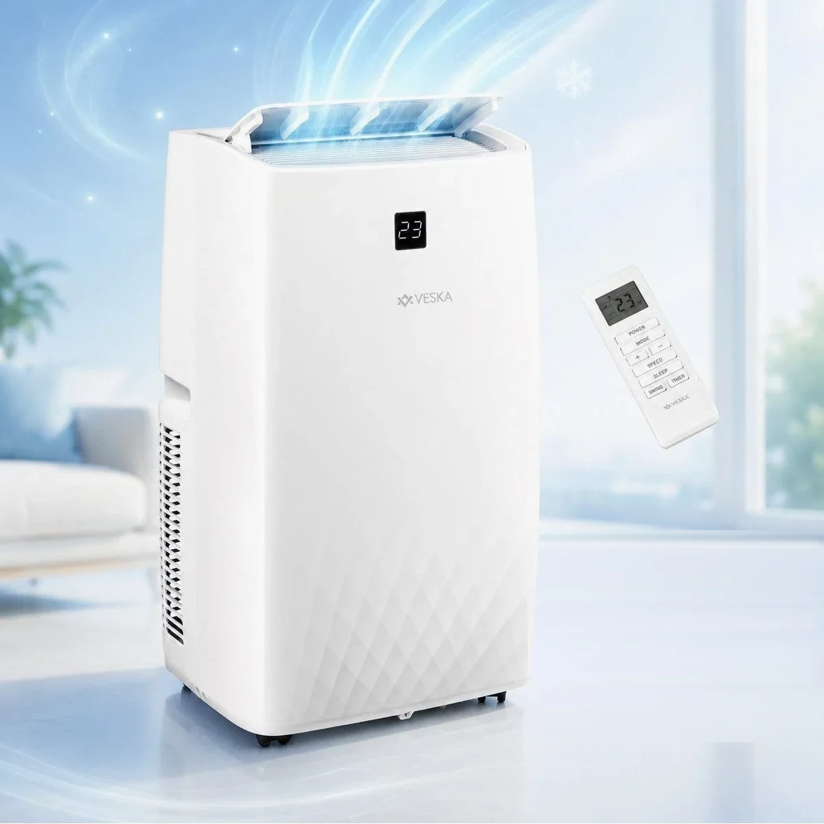 VESKA FDP35-3033ZPWR5 Mobile Klimaanlage, 4-in-1-Funktionalität, 12000 BTU