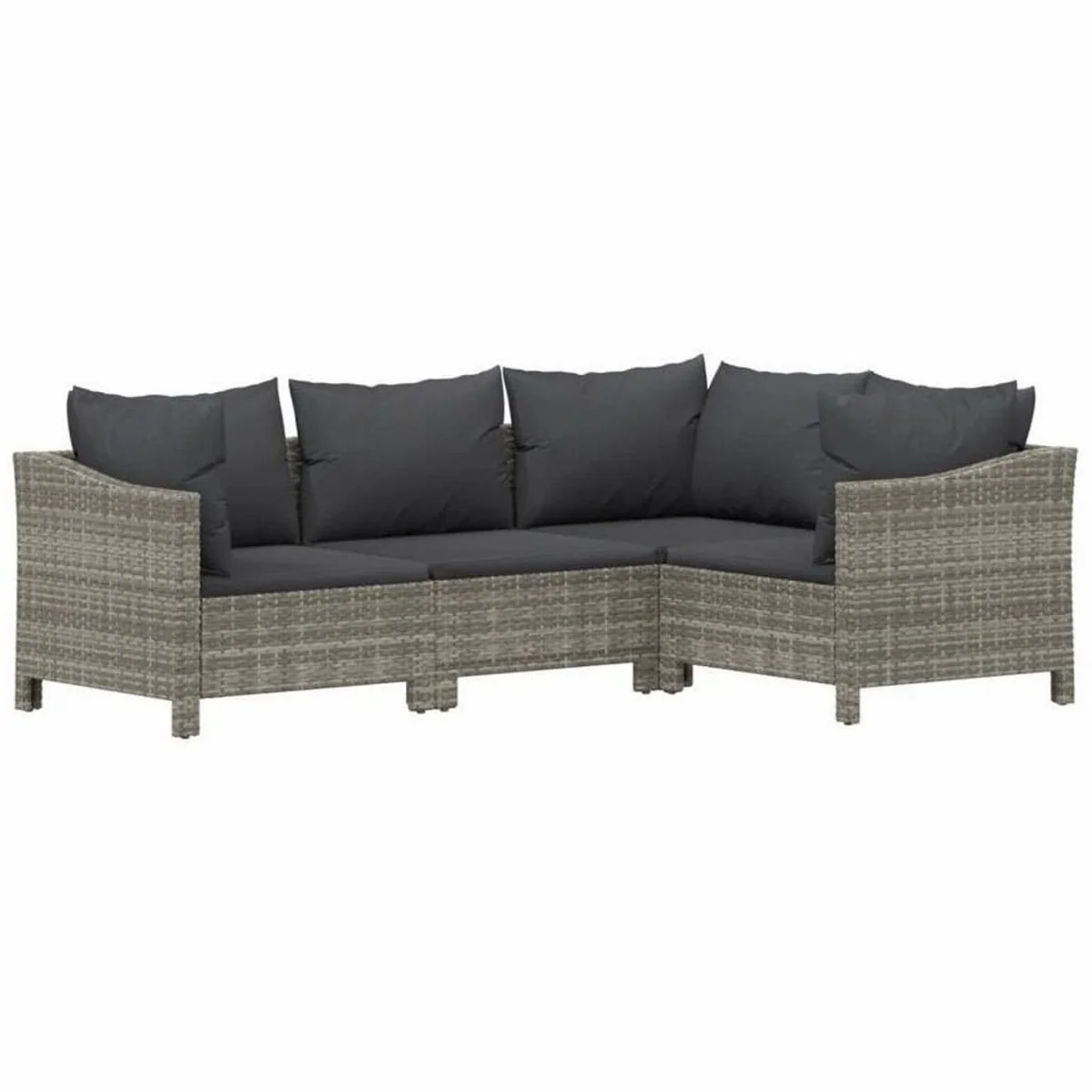 vidaXL Gartenlounge-Set 4-tlg., modulares Design, witterungsbeständig, inklusive Kissen