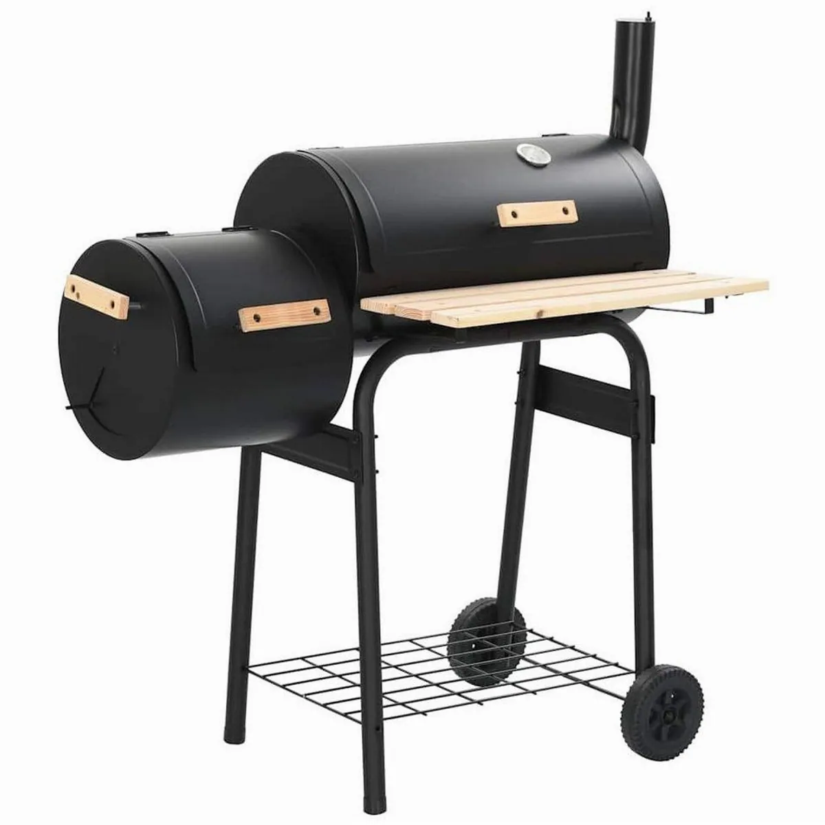 vidaXL Smoker Klassischer Holzkohlegrill, großzügige Kochkammer, integriertes Thermometer