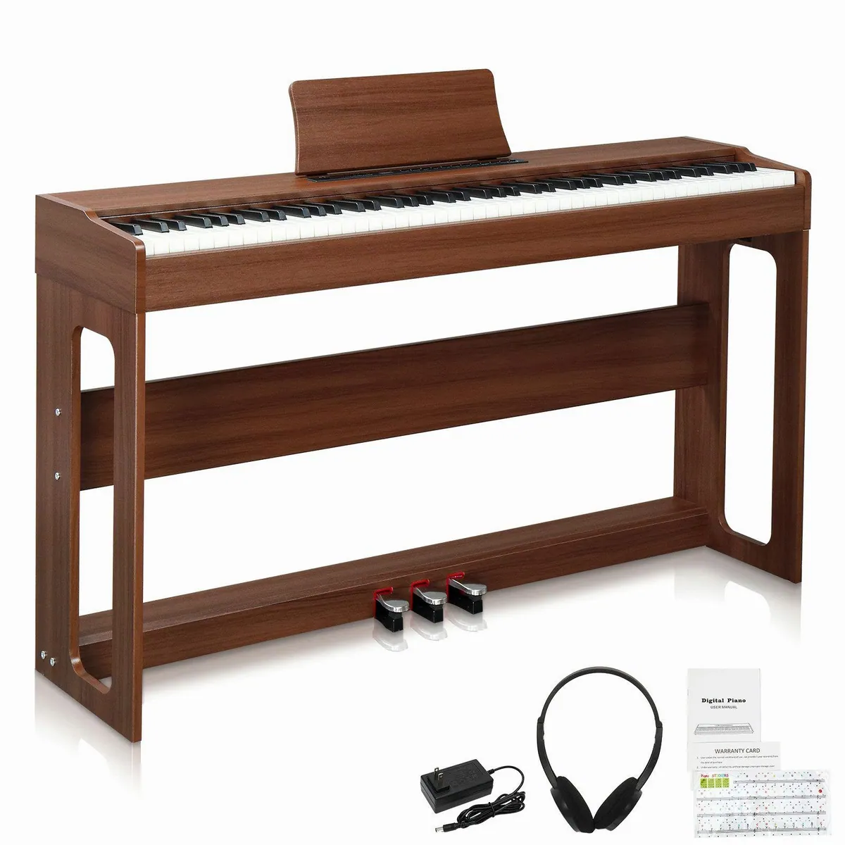 VINGLI GDP-104 Digitalpiano, vollgewichtete Tasten, Dual Bluetooth, 128 Klangfarben