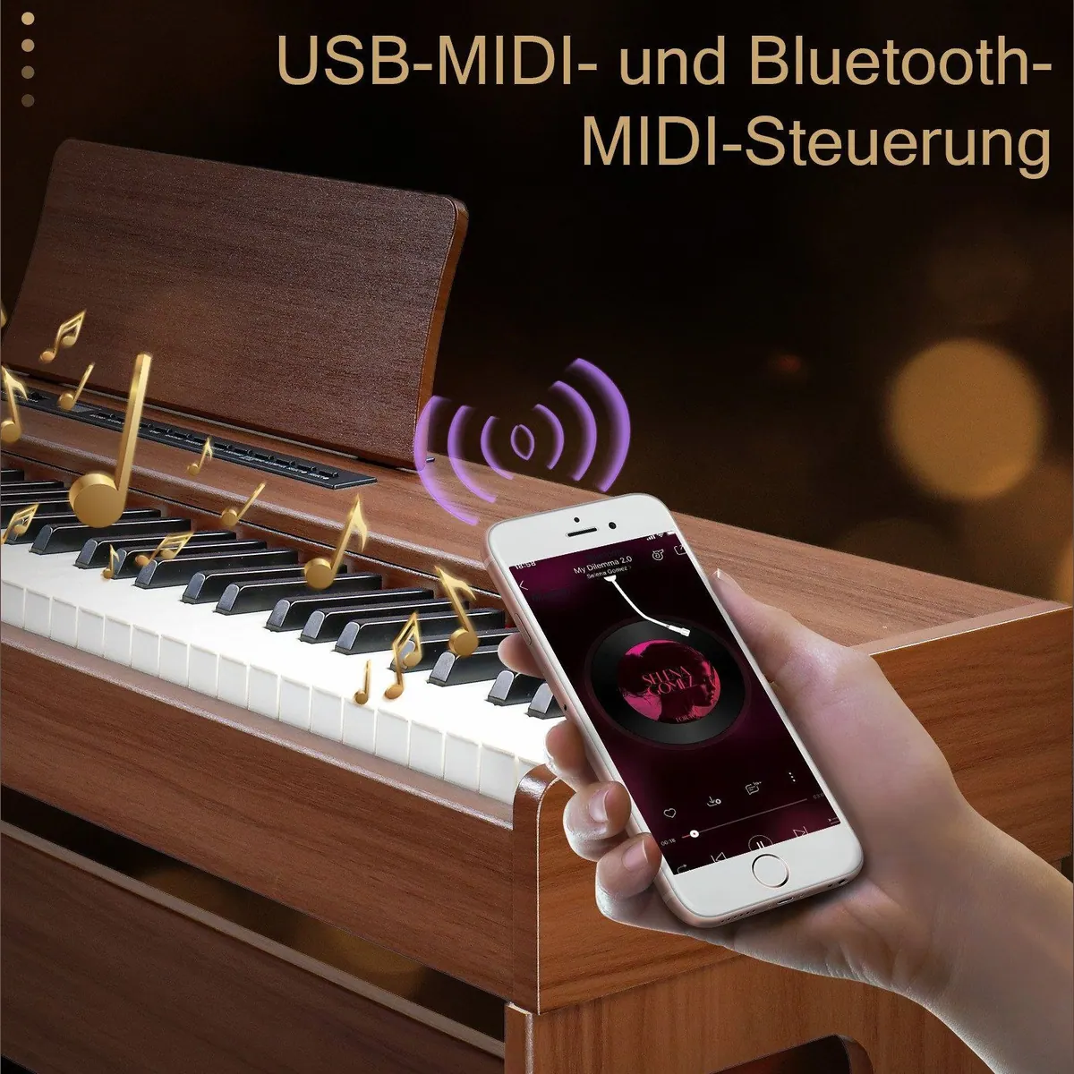 VINGLI GDP-104 Digitalpiano, vollgewichtete Tasten, Dual Bluetooth, 128 Klangfarben 2