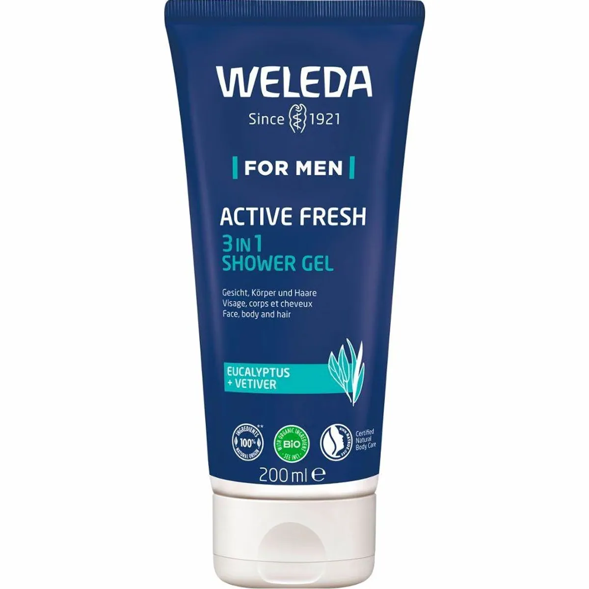Weleda Duschgel Men, erfrischende Reinigung, natürliche Inhaltsstoffe, 200 ml