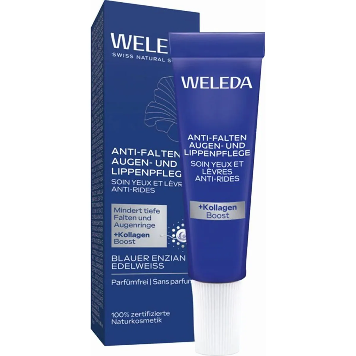 Weleda Gesichtsfluid Anti-Falten Pflege, reduziert Falten und Schwellungen — mit blauem Enzian und Edelweiß